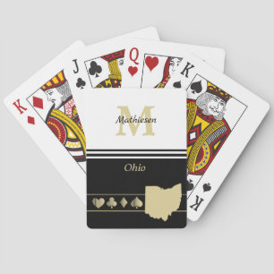 Jeu De Cartes Silhouette en or Monogramme Ohio