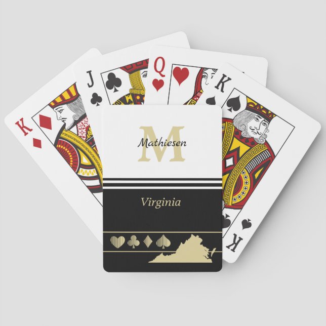 Jeu De Cartes Silhouette en or Monogramme Virginie (dos)