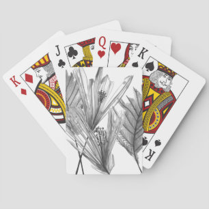 Jeu De Cartes Silhouette florale - Gris