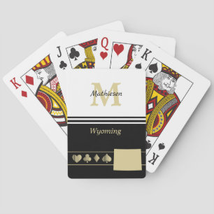 Jeu De Cartes Silhouette Monogramme Or Wyoming