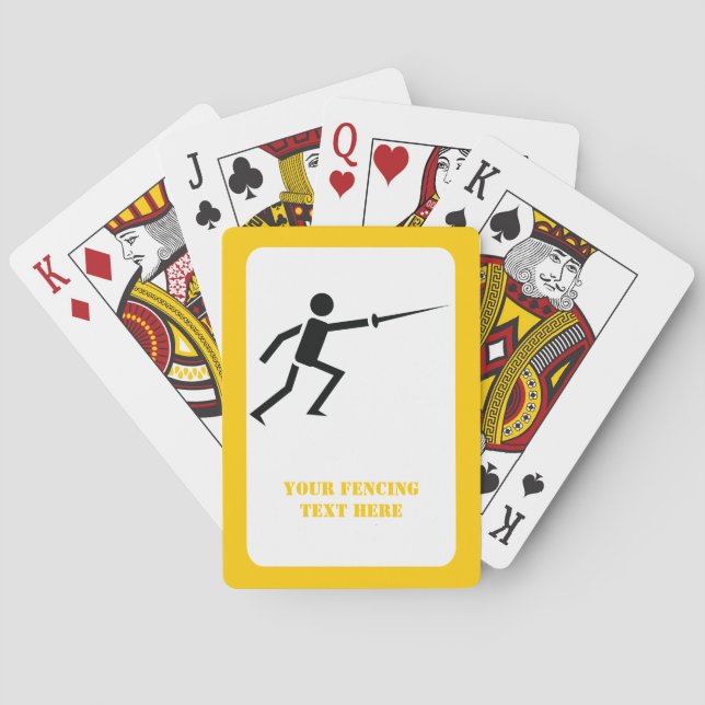 Jeu De Cartes Silhouette noire Fencer avec clôture d'épée person (dos)