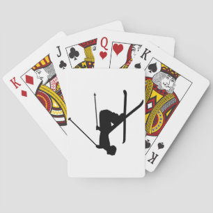 Jeu De Cartes Silhouette noire Ski