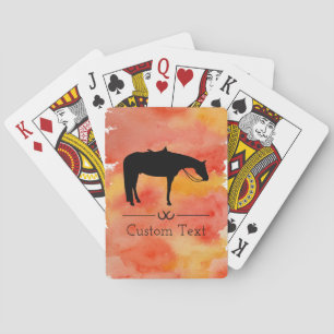 Jeu De Cartes Silhouette occidentale noire de cheval sur