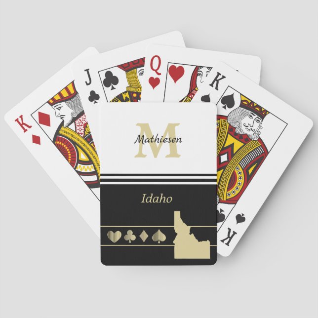Jeu De Cartes Silhouette Or Monogramme Idaho (dos)