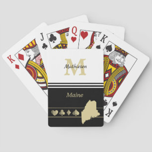 Jeu De Cartes Silhouette Or Monogramme Maine