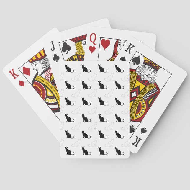 Jeu De Cartes Silhouettes de chats noirs et blancs (dos)
