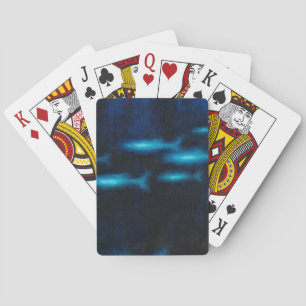 Jeu De Cartes Silhouettes de poisson bleu translucide