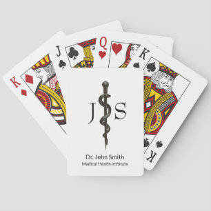 Jeu De Cartes Simple Asclepius Médical Noir Blanc Professionnel
