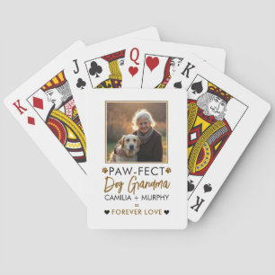 Jeu De Cartes Simple Brown & noir Texte Chien Grandma Photo