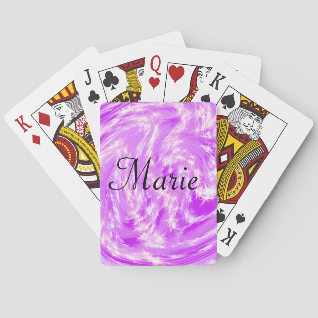 Jeu De Cartes simple léger rose pastel ajouter votre nom (dos)