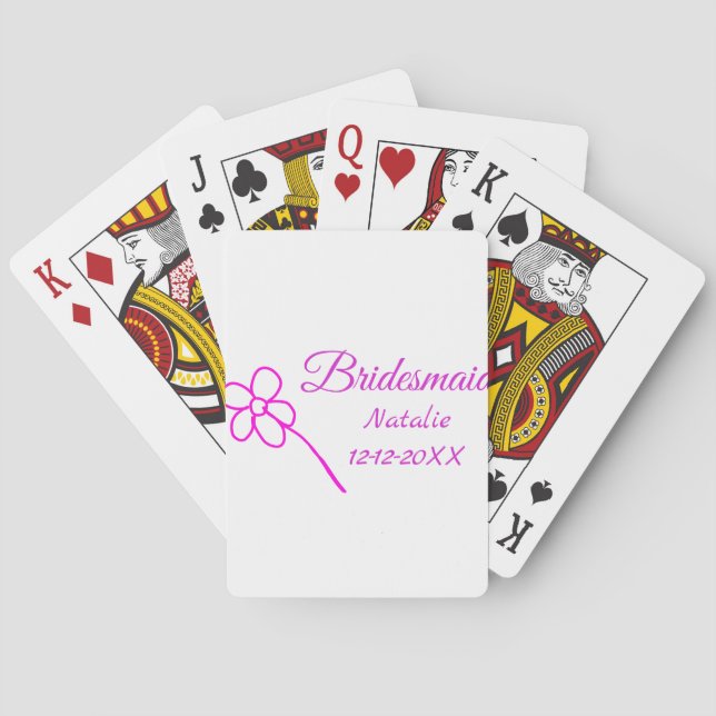 Jeu De Cartes Simple minimum rose bridesmaid ajouter le nom de l (dos)