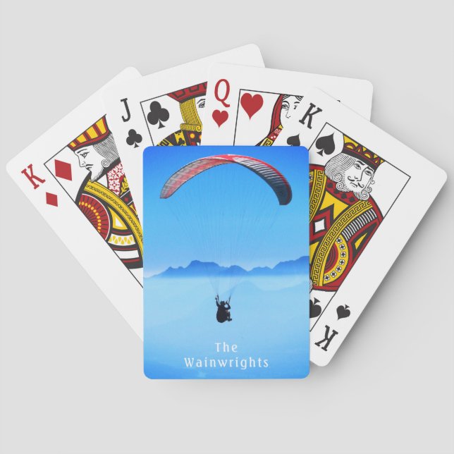 Jeu De Cartes Simple photo personnalisée de parapente sur le cie (dos)