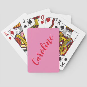Jeu De Cartes Simple tendance calligraphie rouge rose personnali
