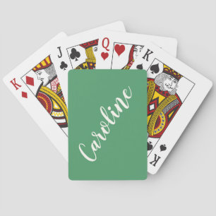 Jeu De Cartes Simple tendance Kelly Green Calligraphie personnal
