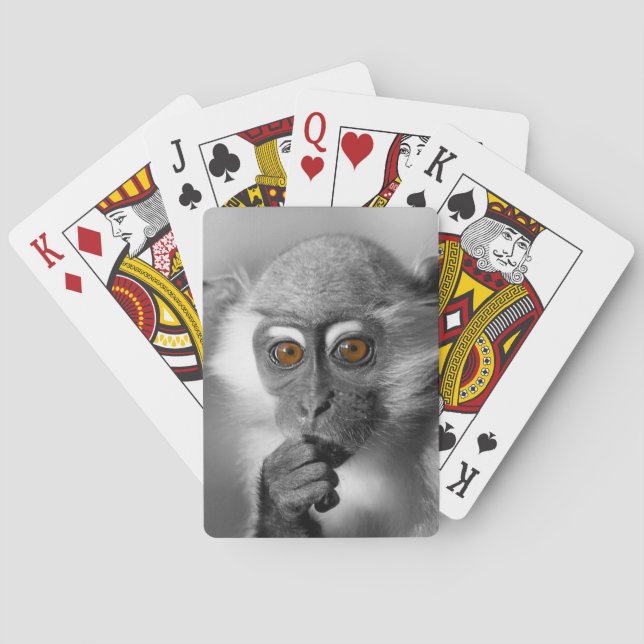 Jeu De Cartes Singe de Mangabey de bébé (dos)