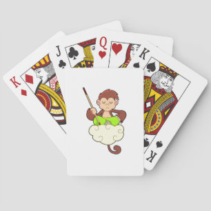 Jeu De Cartes Singe en pattes croisées sur nuages