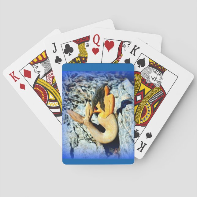 Jeu De Cartes sirène à poil noir bleu (dos)