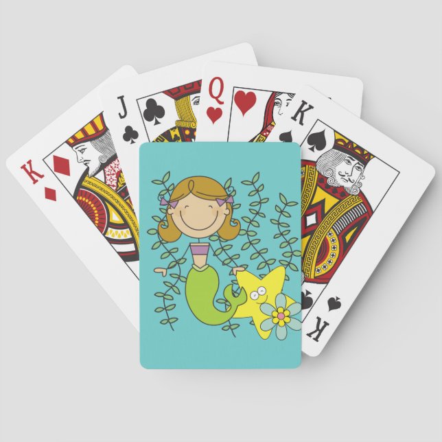Jeu De Cartes Sirène d'une chevelure de Brown (dos)