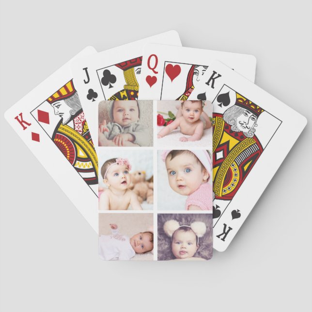 Jeu De Cartes Six photos personnalisées (dos)