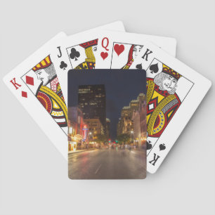 Jeu De Cartes Sixième Rue À Dusk Dans Le Centre D'Austin, Texas