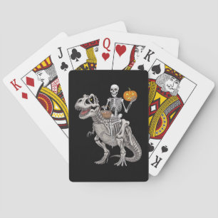 Jeu De Cartes Skeleton équitation maman Dinosaur T rex Halloween