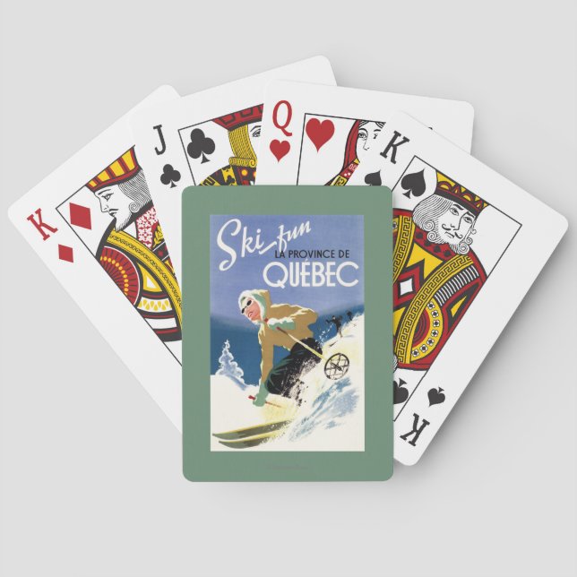 Jeu De Cartes Ski de femme - affiche anglaise et française (dos)