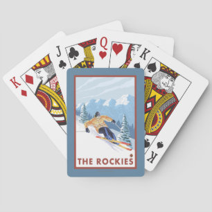 Jeu De Cartes Skieur de neige de Downhhill - les Rocheuses