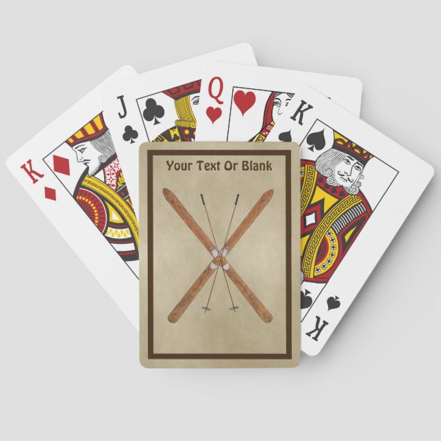 Jeu De Cartes Skis De Fond Sur Papier Ancien (dos)