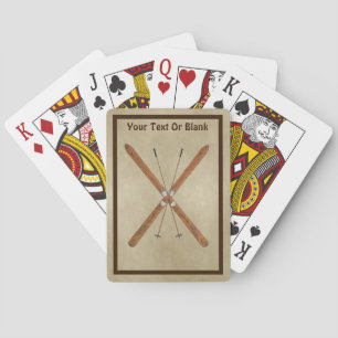 Jeu De Cartes Skis De Fond Sur Papier Ancien
