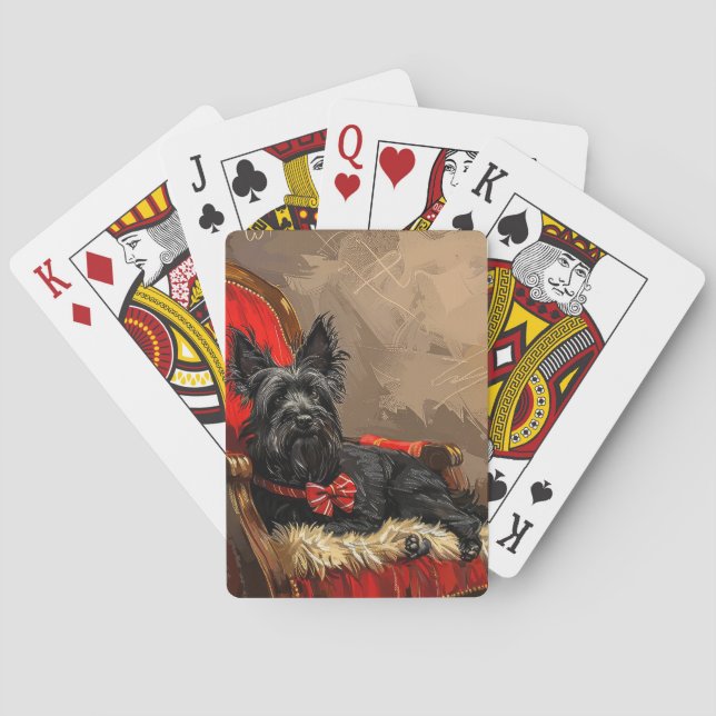 Jeu De Cartes Skye Terrier Chien Festif de Noël (dos)