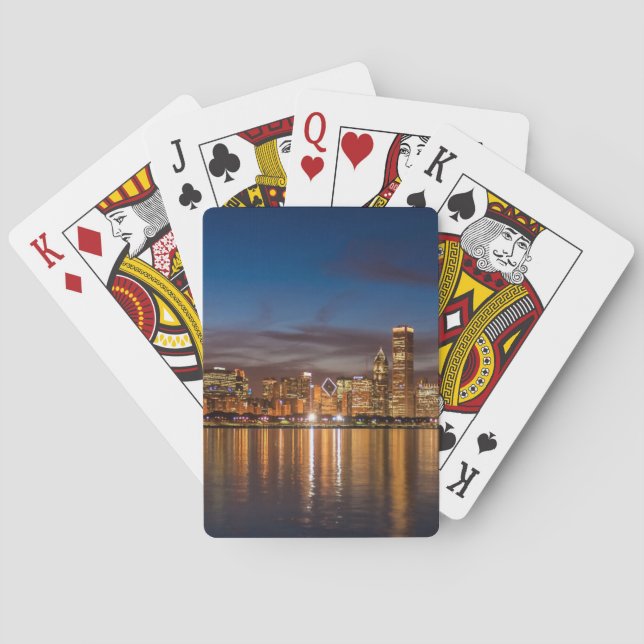 Jeu De Cartes Skyline De Chicago La Nuit (dos)
