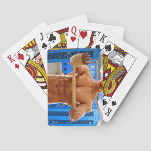 Jeu De Cartes SlipperyJoe homme musclé abs vestiaire pièce carre