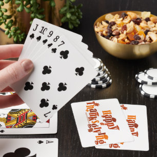 Jeu De Cartes SlipperyJoe's Thanksgiving feuille brun orange tar
