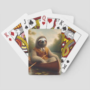 Jeu De Cartes Sloth Dans Un Canoë