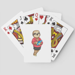Jeu De Cartes Sloth en tant que secrétaire avec Bloc-notes
