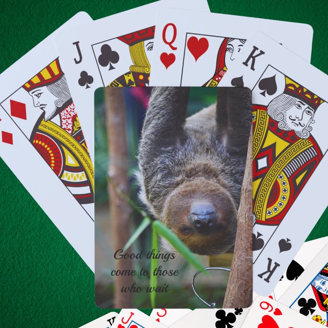 Jeu De Cartes Sloth Hanging Out Edinburgh Zoo Card (Fun animal hanging sloth playing card)