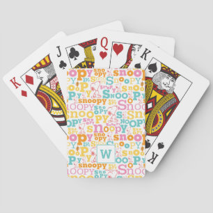 Jeu De Cartes Snoopy Pastel Texte Motif Lecture Cartes