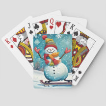 Snowboard Snowman - Jouer aux cartes