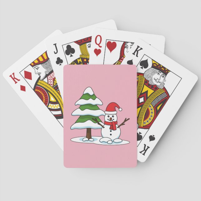 Jeu De Cartes Snowman avec Snowman Pine Tree (dos)