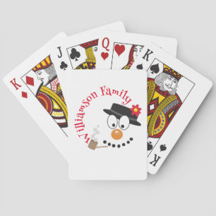 Jeu De Cartes Snowman Funny Visage mignonne nouveauté Noël