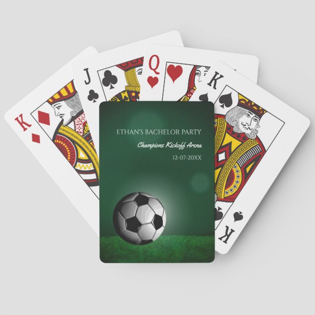 Jeu De Cartes Soccer vert Anniversaire / Bachelor Party (dos)