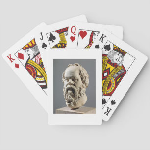 Jeu De Cartes Socrate, tête en marbre, copie d'un bronze