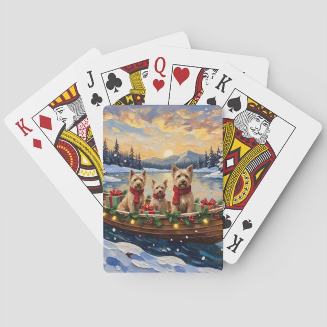 Jeu De Cartes Soft Coated Wheaten Terrier Christmas Boat Holiday (dos)