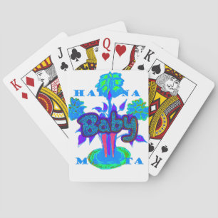 Jeu De Cartes Soft Cyan Blue Flower Art : A Baby's Touch.