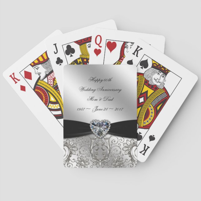 Jeu De Cartes soixantième Anniversaire de noces de diamant (dos)