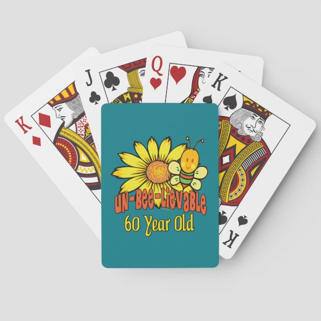 Jeu De Cartes Soixantième cadeaux d'anniversaire incroyables (dos)