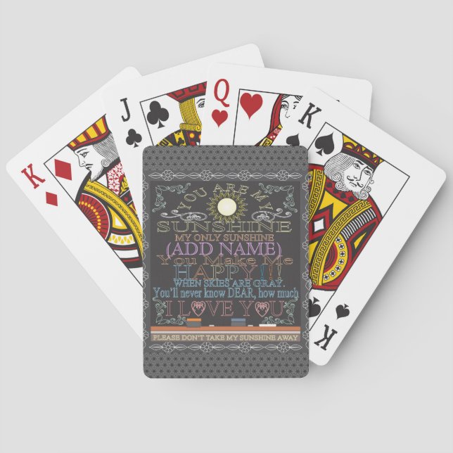 Jeu De Cartes Sont personnalisés vous mon soleil (dos)