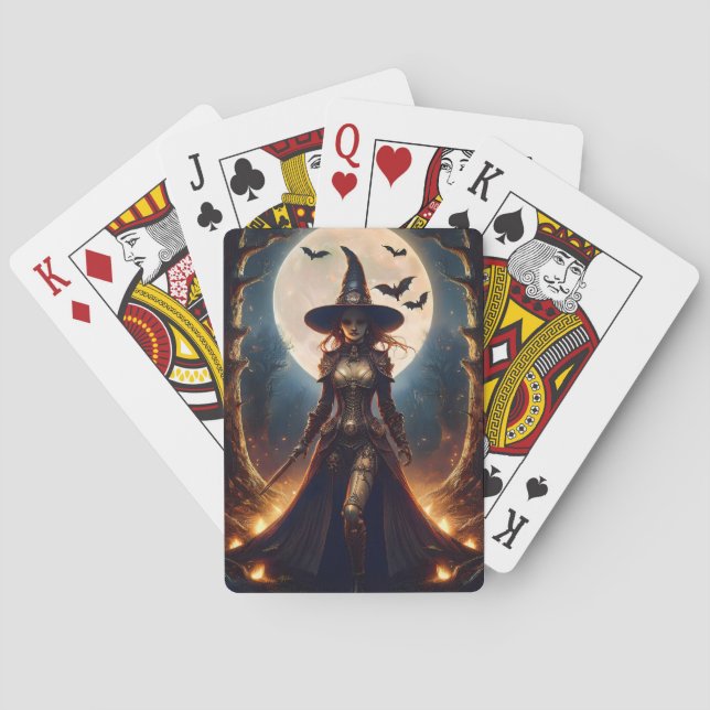 Jeu De Cartes Sorcière de la forêt Steampunk Halloween (dos)