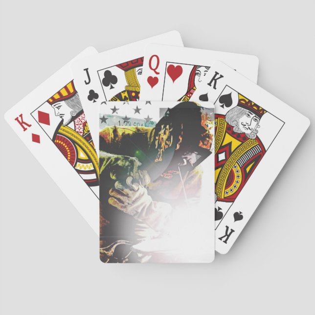 Jeu De Cartes Soudeuse de drapeau américain (dos)