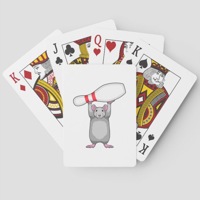 Jeu De Cartes Souris à Bowling avec épingle de Bowling (dos)